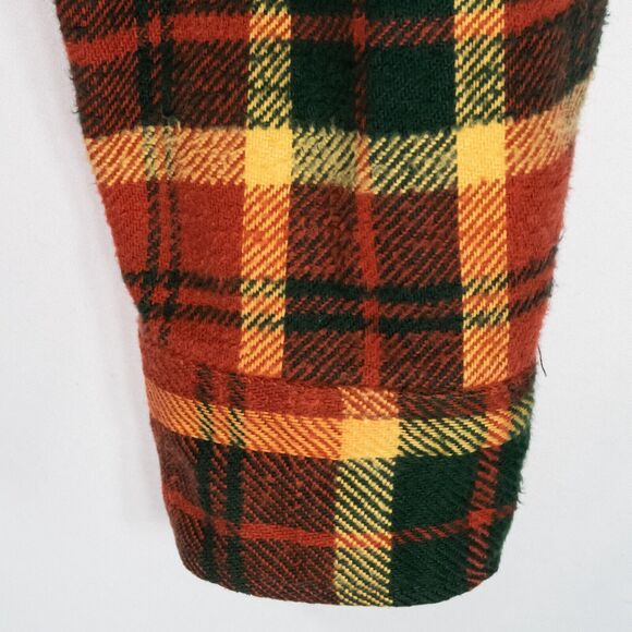 Vntg Big Mac JCPenney Flannel Long Sleeve Men's Size L Multi Plaid 70's Retro - Picture 7 of 14